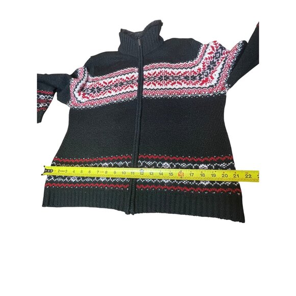 Carolyn Taylor Women's Nordic Winter Sweater Winter Holiday Zip Faux Fur Size XL - Picture 13 of 16